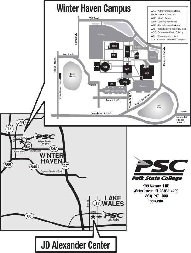 Polk State College Winter Haven Campus Map Crabtree Valley Mall Map